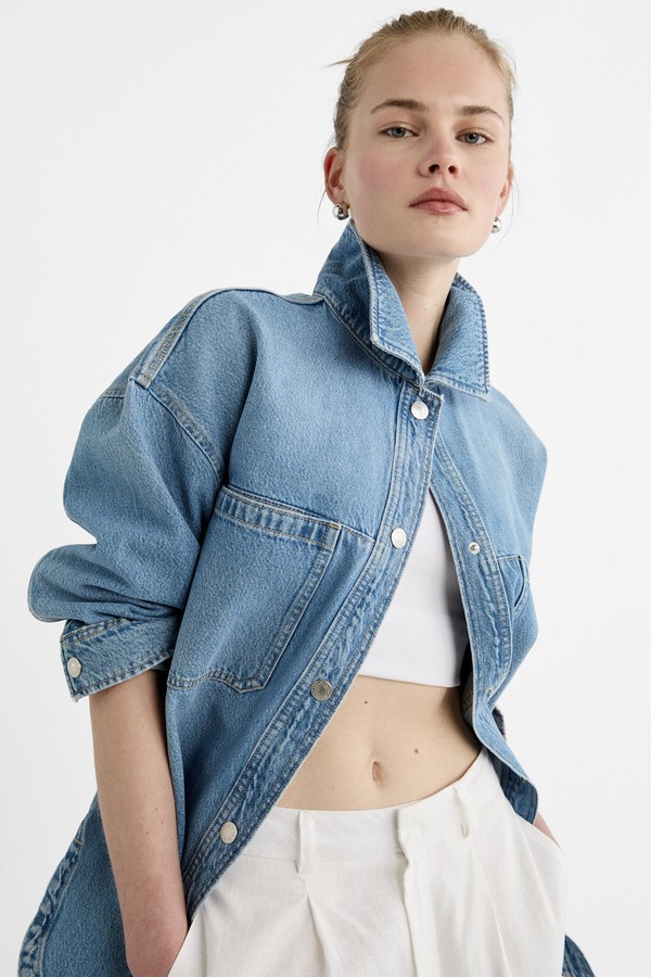 Oversize Denim Shirt from Stradivarius