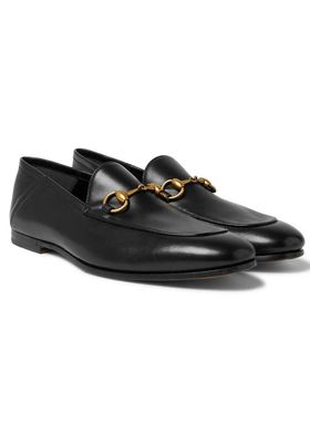 Brixton Horsebit Collapsible-Heel Leather Loafers from Gucci