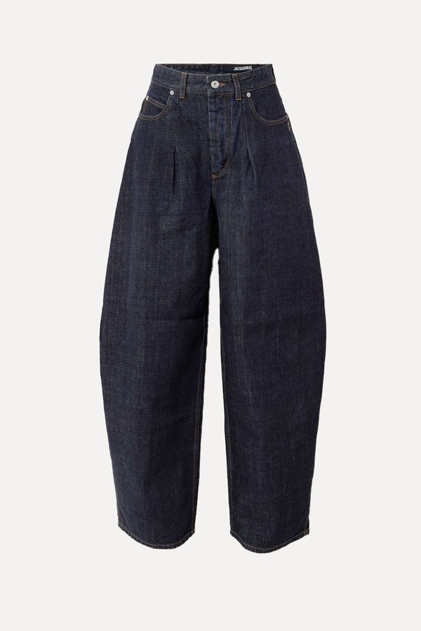 The Ovalo De-Nîmes Pleated High-Rise Barrel-Leg Jeans from Jacquemus