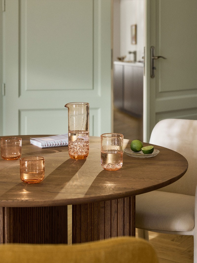 Round Oak Wood Dining Table Jolka