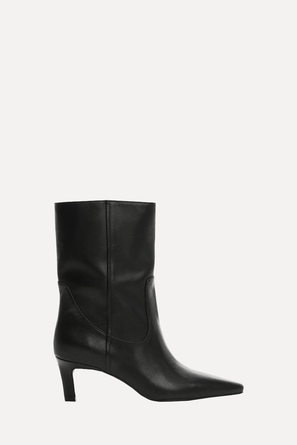 Leather Boots With Kitten Heels from Mango