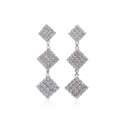 Long Crystal Diamond Earrings from Alessandra Rich