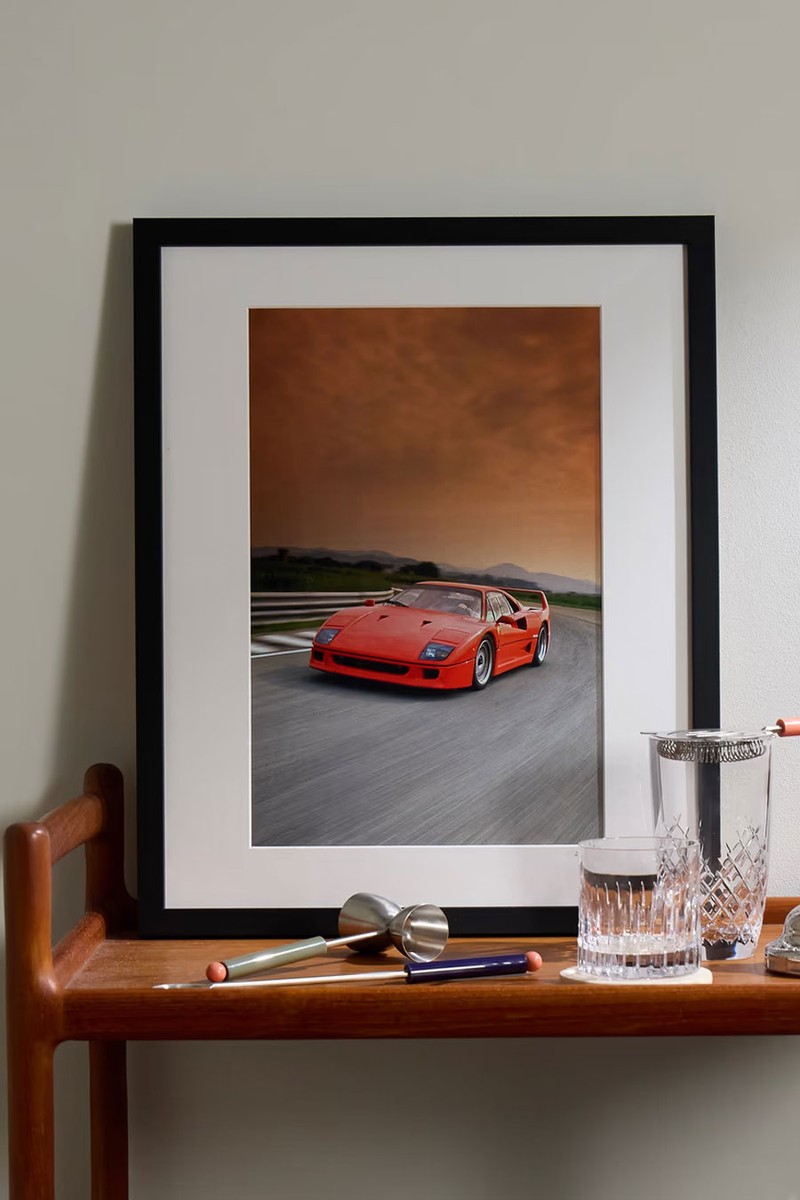Framed 2021 1987 Ferrari F40 Print from Sonic Editions