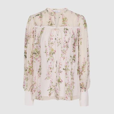 Marino Print Floral Smock Blouse from Reiss