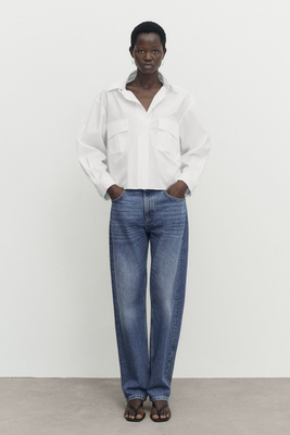 Cropped Poplin Shirt With Pockets  from Massimo Dutti