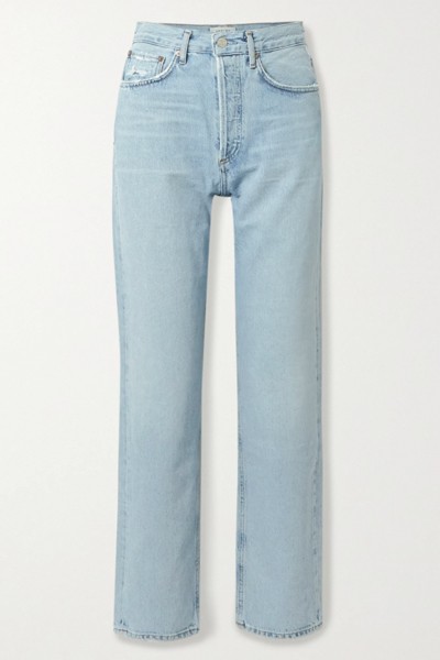 '90s Distressed Mid-Rise Straight-Leg Jeans from Agolde