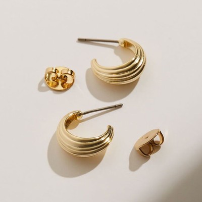 Ribbed Half Hoops from Ana Luisa