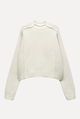Knit Sweater With Visible Seams from Zara