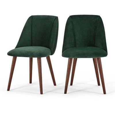 Pine Green Velvet Dining Chairs