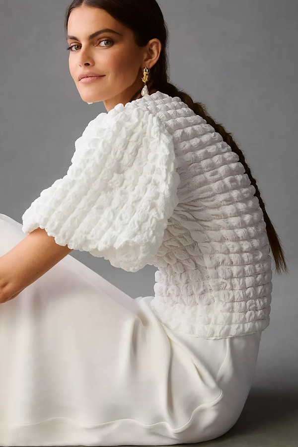 Puff Sleeve Pucker Top from Eri + Ali