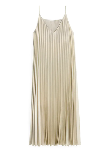 Satin Pleated Slip Dress from Arket