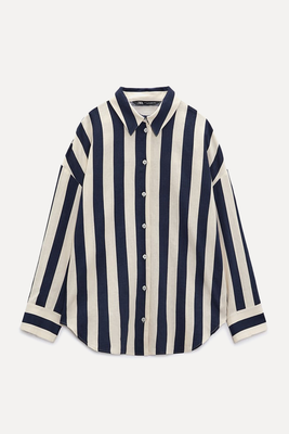 Oversize Linen-Blend Shirt from Zara