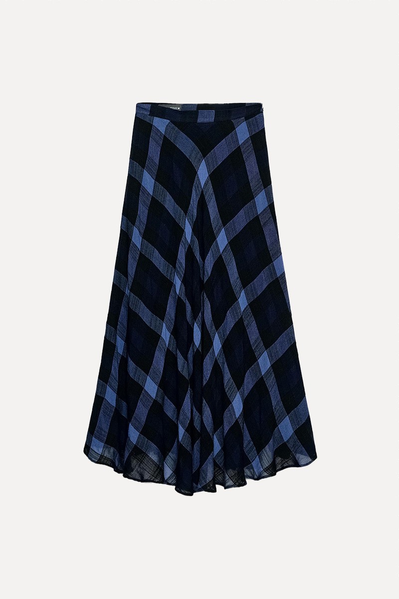 Checked Midi Skirt from Zara