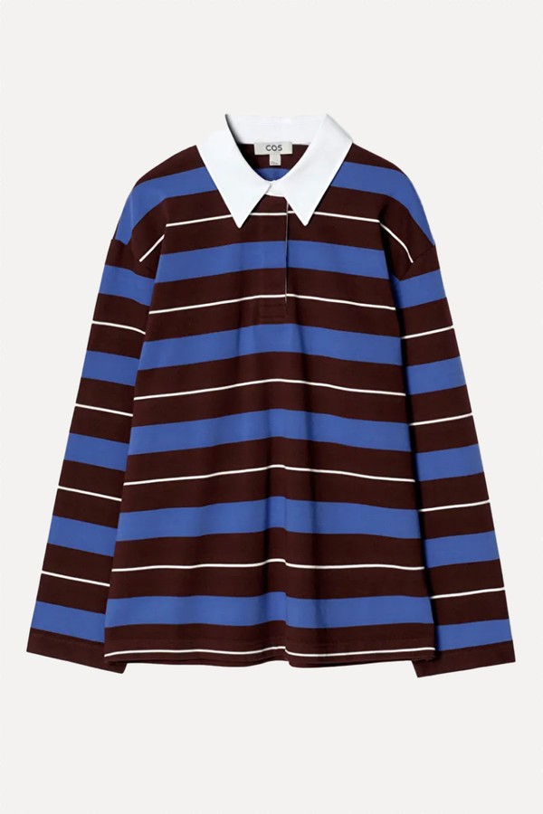 Striped Long-Sleeved Polo Shirt from COS