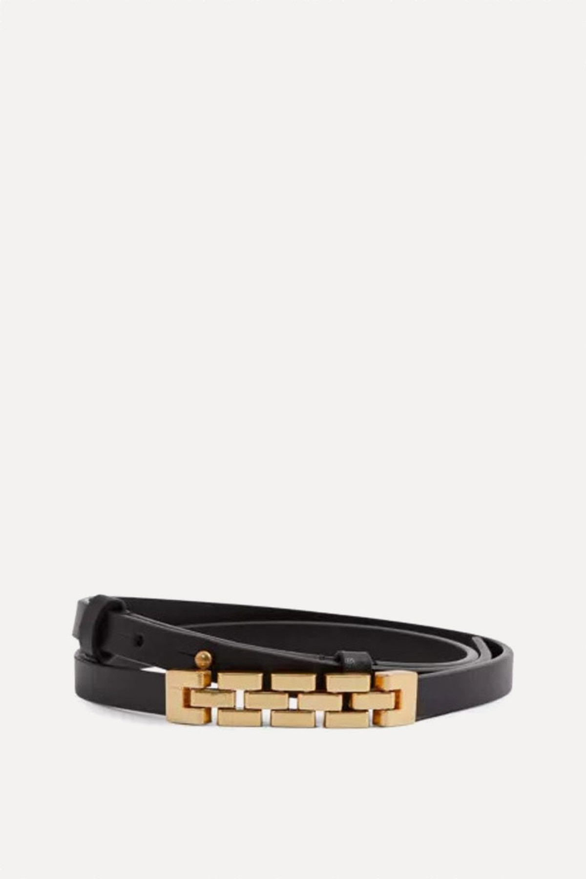 Hallie Thin Leather Chain Detail Belt from Reiss