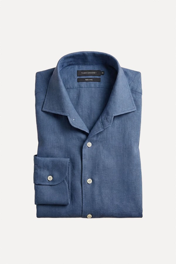 One-Piece Collar Linen Shirt from Thom Sweeney