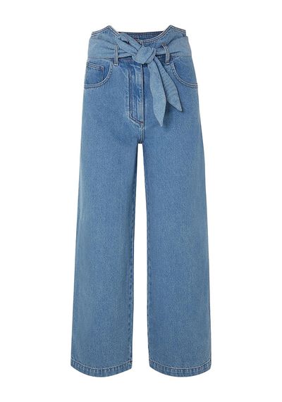 Cropped High-Rise Wide-Leg Jeans