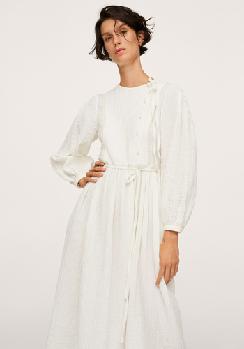 Textured Cotton-Blend Dress from Mango