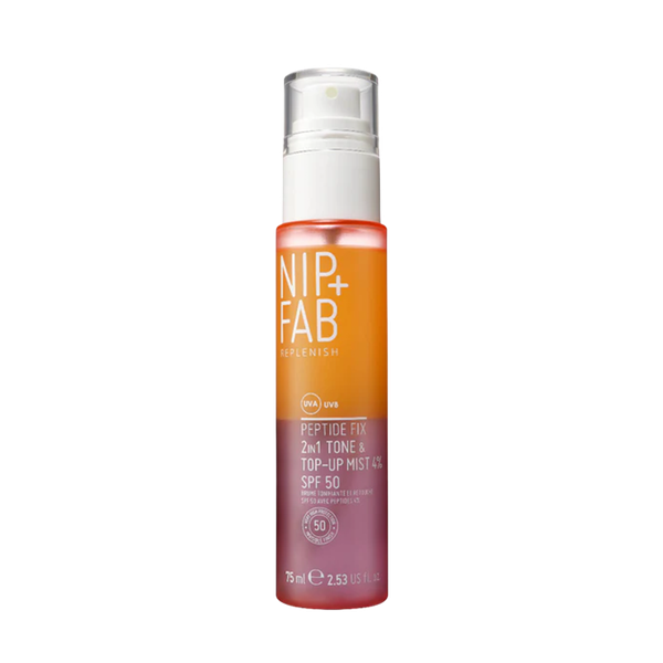 Peptide Fix 2-In-1 SPF 50 Tone & Top Up Mist 4% from Nip + Fab