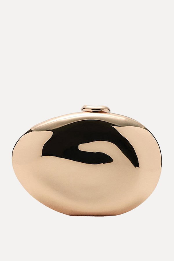 Metallic Oval Bean Clutch Bag from Mango