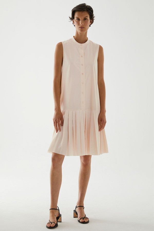 Organic Cotton Pleated Panel Dress