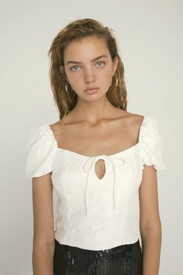 Blouse With Puffy Sleeves  from Bershka 