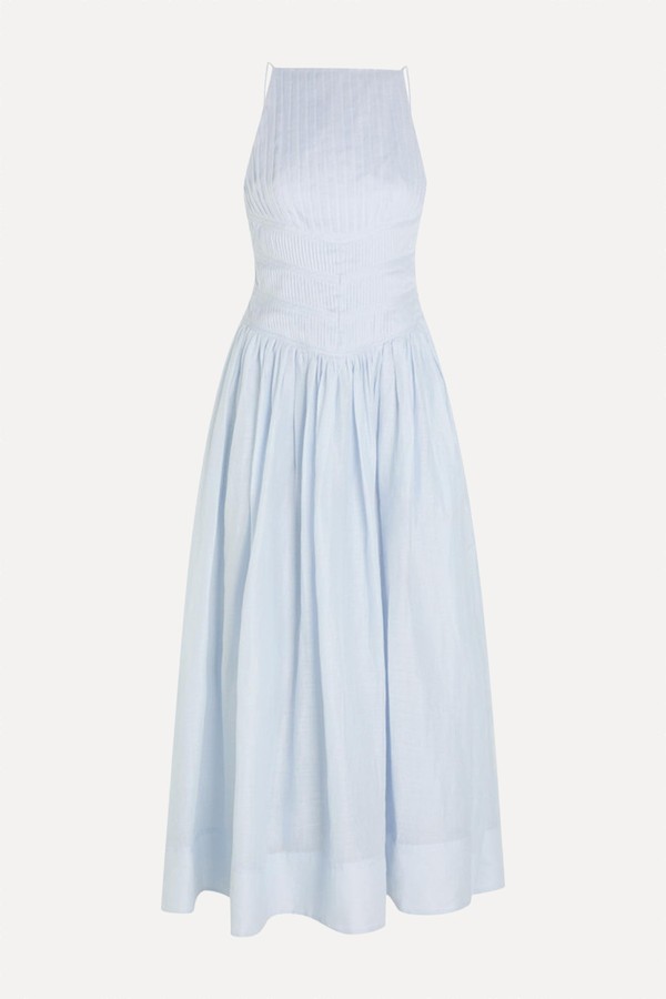 Helene Pleated Ramie Maxi Dress from Aje