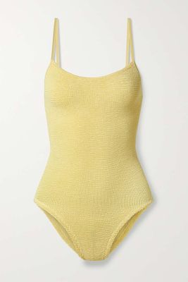 Pamela Seersucker Swimsuit from Hunza G + NET SUSTAIN 