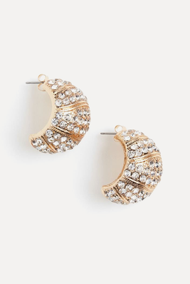Wide Rhinestone Earrings  from H&M 