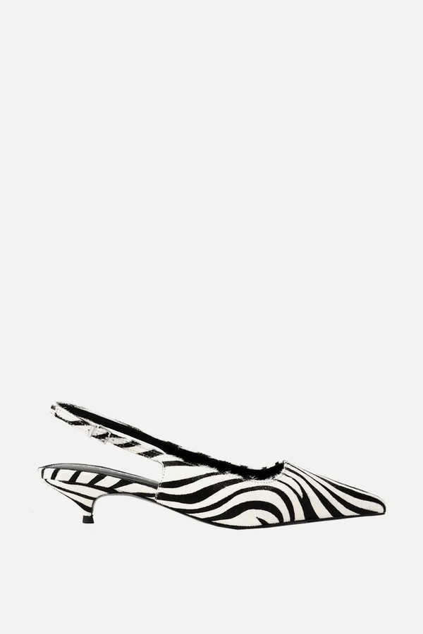 Mila Zebra Print Slingback Kitten Heels from Mint Velvet