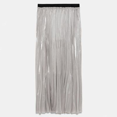 Metallic Accordion Pleated Skirt from Zara