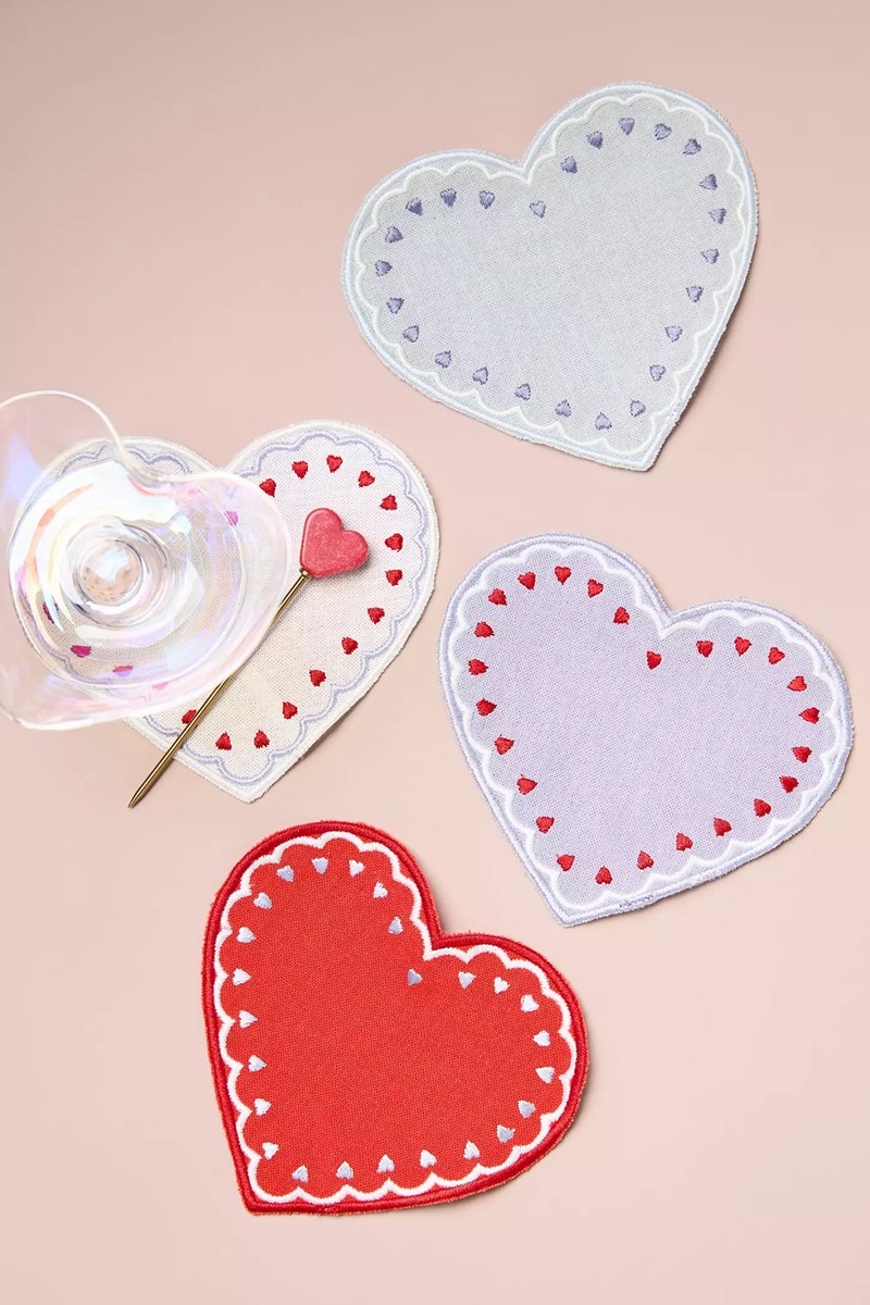 Set of 4 Cordelia Embroidered Cocktail Napkins from Anthropologie