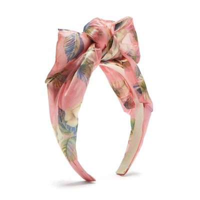 Luce Floral-Print Bow Headband from Benoît Missolin