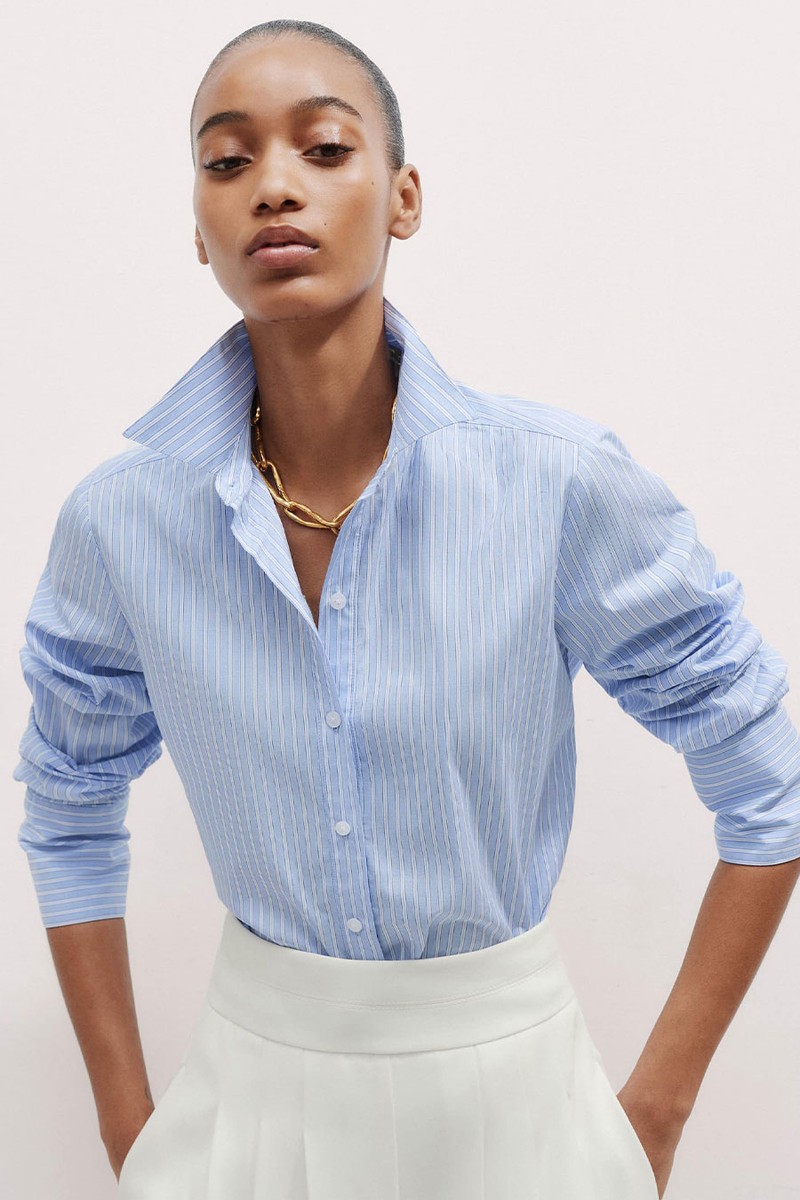 Cotton Stripe Relaxed Fit Shirt from Me + Em