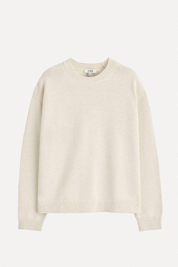 Knitted Cotton Crew-Neck Jumper from cos