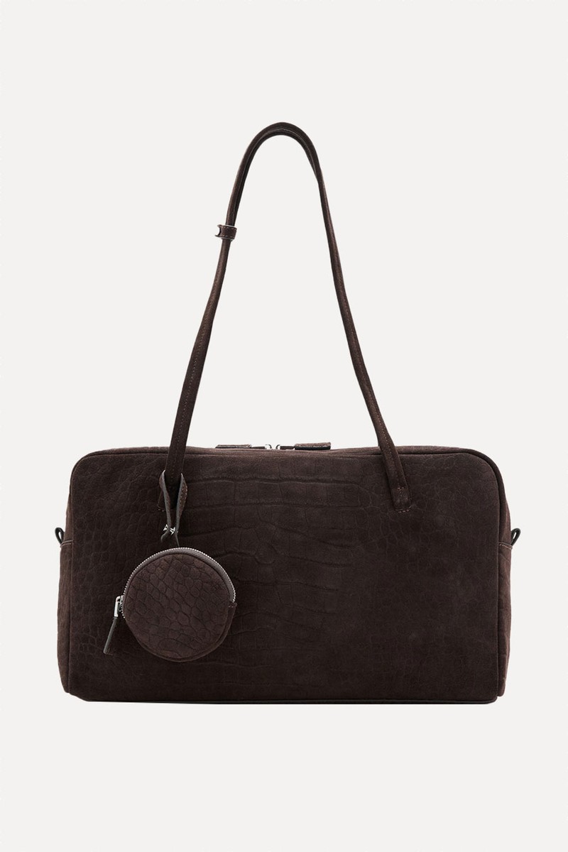 Medium Suede Bowling Bag