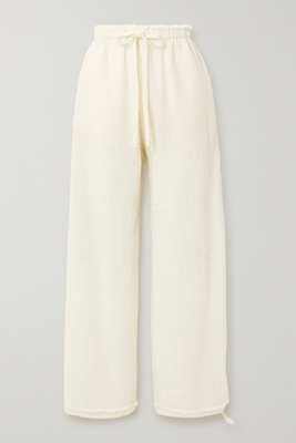 Frayed Cotton & Linen-Blend Wide-Leg Pants from Acne Studios