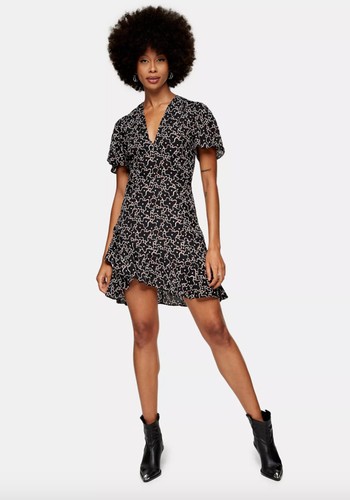 Black Star Print Tea Dress