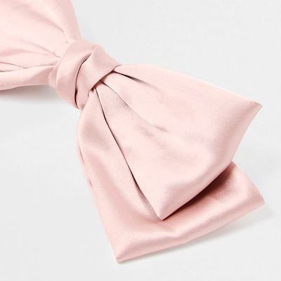 Light Pink Satin Bow Hair Clip