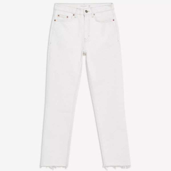 Ecru Straight Jeans from Topshop
