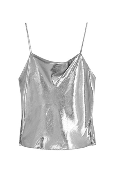 Harmon Silk-Blend Lamé Top from Alice + Olivia