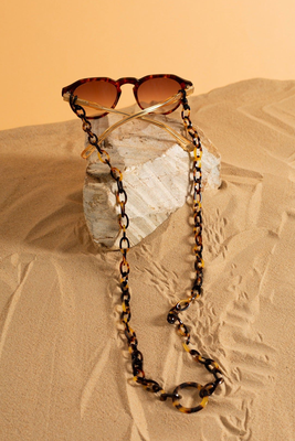 Smiley Mini Tortoiseshell Glasses Chain from Orris London