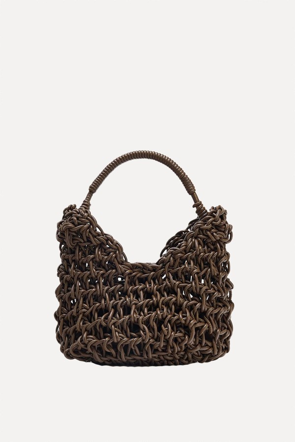 Topstitched Braided Handbag from Zara