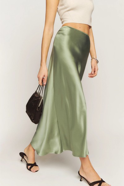 Layla Bias-Cut Silk Maxi Skirt  from Reformation 