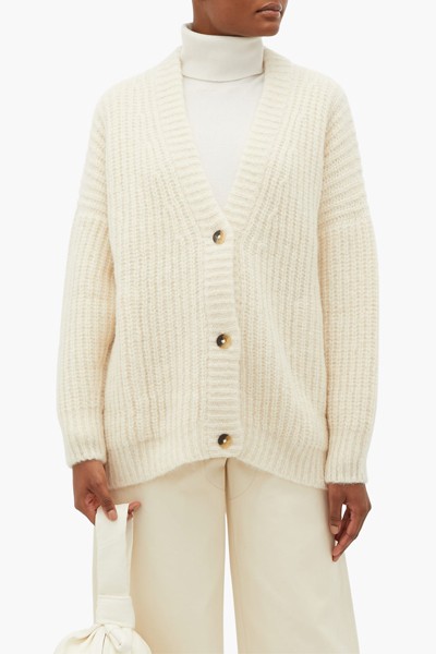 Fisherman Chunky-Knit Alpaca-Blend Cardigan from Lauren Manoogian