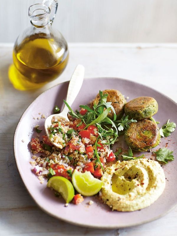 Quinoa Tabbouleh With Spinach Falafel