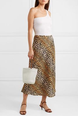 Kelly Leopard-Print Silk Crepe De Chine Midi Skirt from Rixo