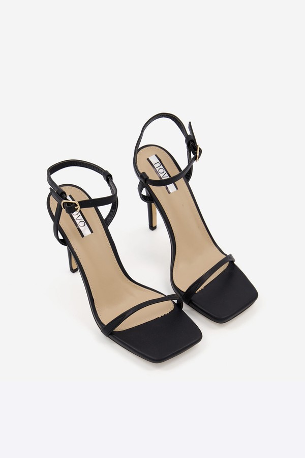  Black Strappy Heels