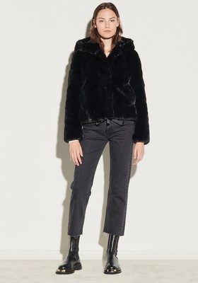 Faux Fur Hooded Jacket from Sandro