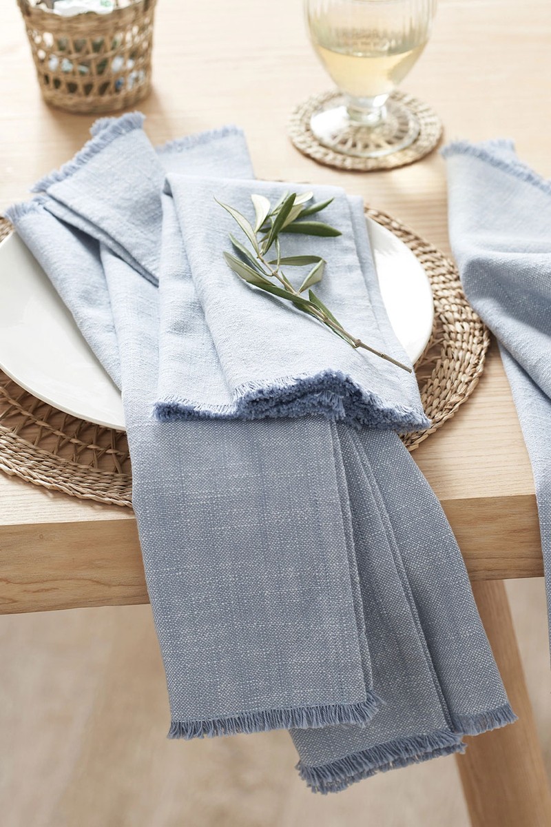 Set Of 4 Fringed Napkins from The White Company